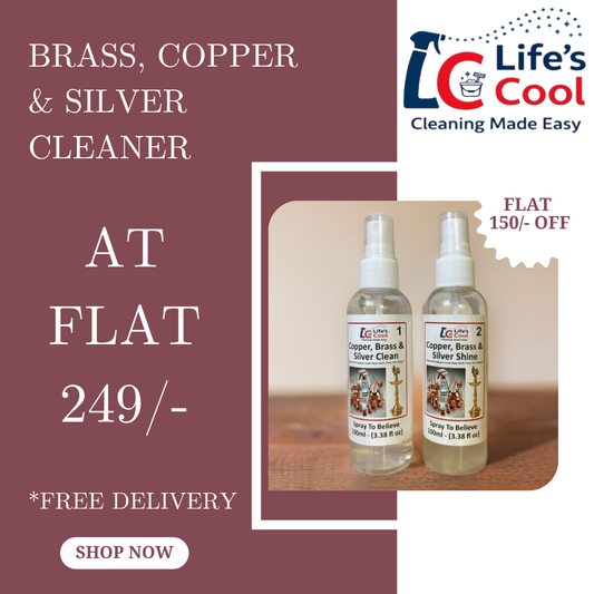 Life’s Cool Copper, Brass & Silver Cleaner – 3-in-1 Spray for Instant Shine & Tarnish Removal